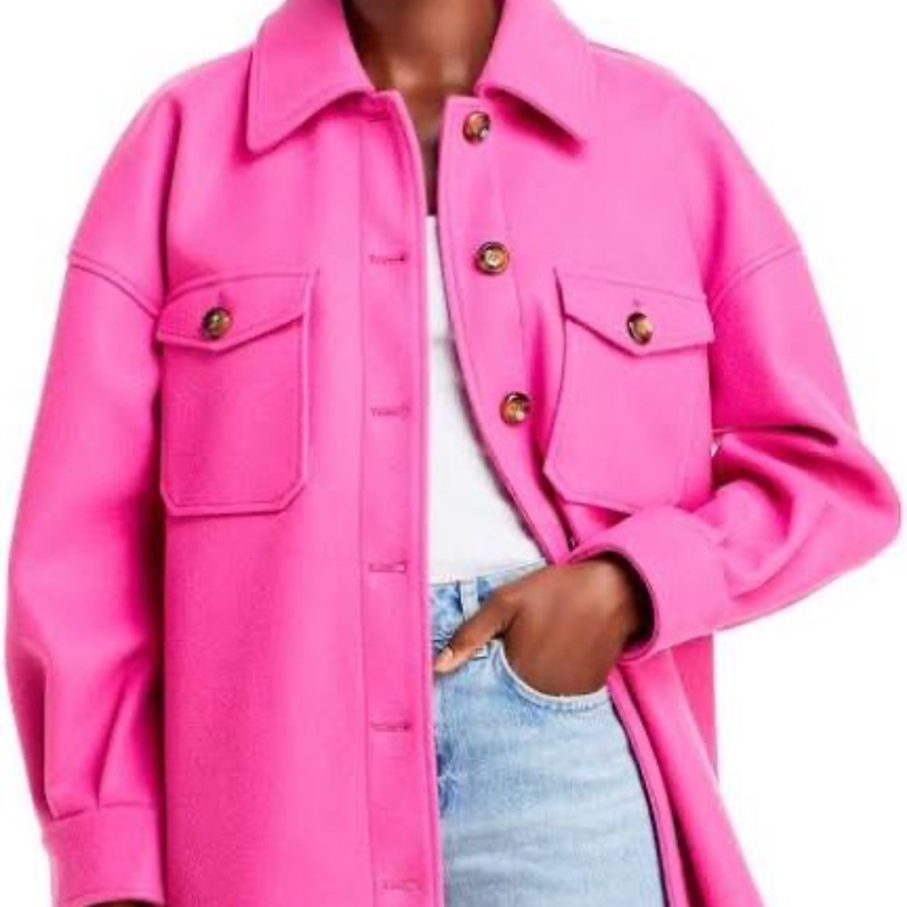 AQUA Womens Lightweight Cold Weather Shirt Jacket In Pink
